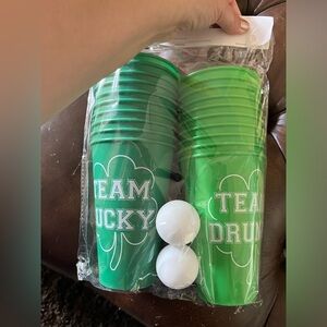 Beer, pong set, never used. Happy St. Patrick's Day